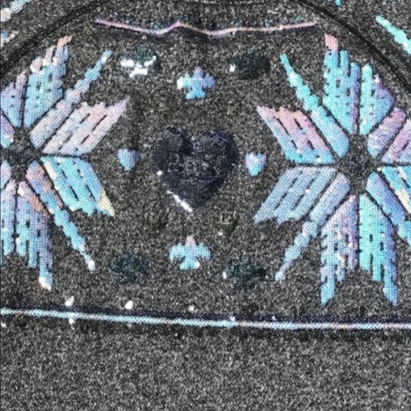 Victoria’s Secret PINK Snowflake & Heart Sequin Sweatshirt - Picture 4 of 4